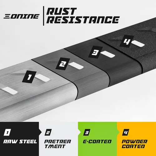 Vista 4 de ONINE - Estribos tubulares de 17.8 cm texturizados en negro, a medida para Dodge Ram 1500 de nueva carrocería 2019-2026, cabina doble, paso lateral