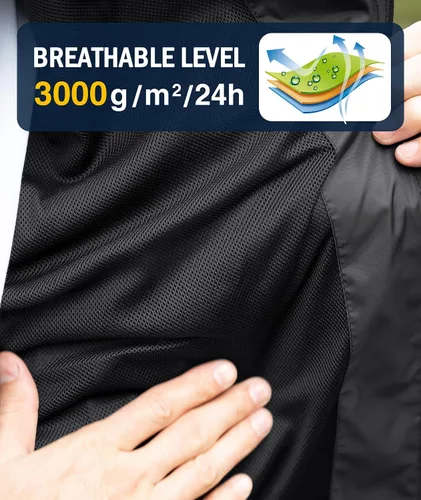 Vista 29 de SWISSWELL Chaqueta impermeable para hombre, rompevientos, ligera con capucha para uso diario casual