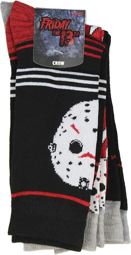 Vista 4 de Friday The 13th Jason Voorhees - Máscara de hockey para adultos, paquete de 3 calcetines para hombre, Varios