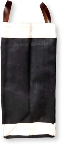 Vista 8 de Bolsa de mano ecológica con asa de cuero de yute y algodón