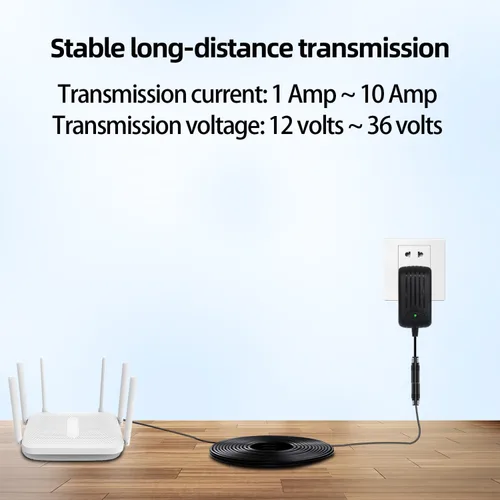Vista 3 de Cable de extensión de alimentación de 33 pies 12 V CC de 0.217 in x 0.098 in, 18 AWG macho a hembra, conector de barril para cámara de vigilancia
