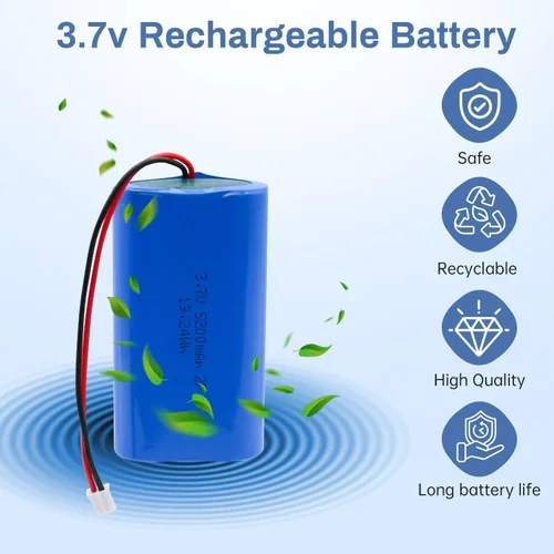 Vista 3 de Paquete de batería de iones de litio de 5200mAh 3.7V, batería recargable de Li-ion con conector JST-PH de 2.0mm 2Pin, baterías de 3.7 voltios