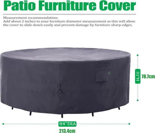 Vista 39 de F&J Outdoors Fundas para muebles de patio, impermeables, resistentes a los rayos UV, tela antidesgarros, cubierta para mesa de exterior, cubierta