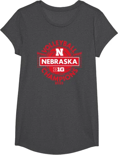 Vista 21 de Nebraska Cornhuskers Big Ten Champs 2023 - Camiseta de voleibol para mujer, Negro