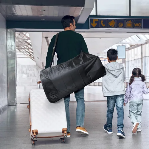 Vista 5 de LIHAO Bolsa de viaje para cochecito, bolsa de control de puerta para asiento de automóvil, bolsa de transporte de viaje impermeable, 600D Oxford