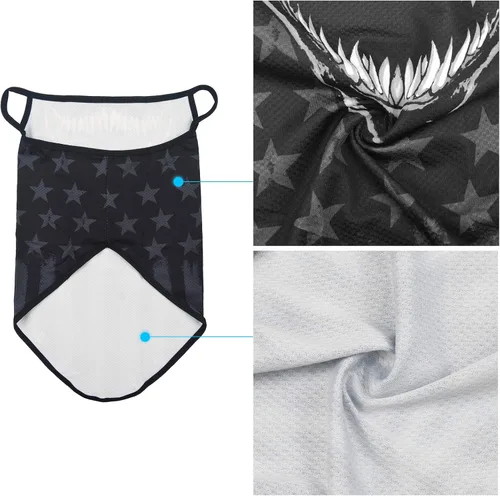 Vista 3 de Obacle - Cubrebocas con cobertura hasta el cuello, con bucles para las orejas, para hombres y mujeres