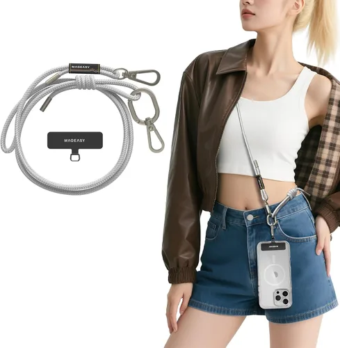 Vista 12 de MAGEASY Cordón universal para teléfono celular, correa cruzada antirrobo para iPhone 17 Pro Max y la mayoría de teléfonos inteligentes, para hombres