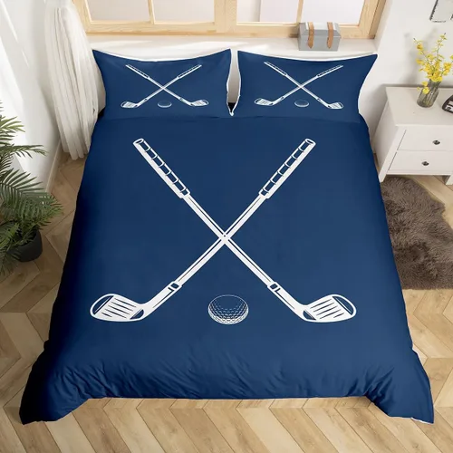 Vista 43 de Erosebridal Hockey Twin Duvet Cover for Boys,Blue and Black Sports Bedding Sets for Kids Teen,Ball Games Gamer Bed Set,Ice Hockey Field Quilt Cover