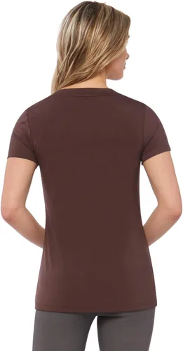 Vista 3 de Rekucci - Camiseta de manga corta para mujer, perfectamente suave, básica, ajustada, cuello redondo