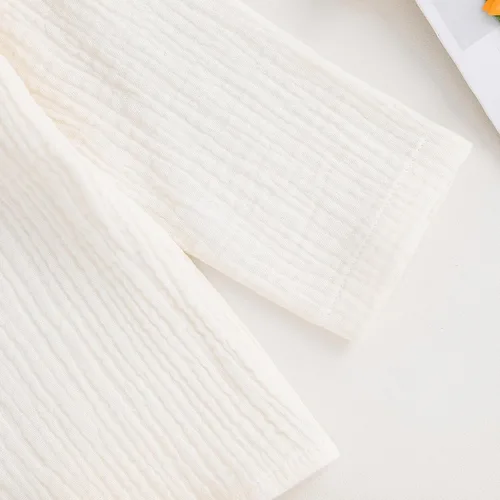 Vista 4 de Thorn Tree Conjunto de ropa de 2 piezas para niños y niñas, camisa de manga larga con botones y cintura elástica, 2 piezas