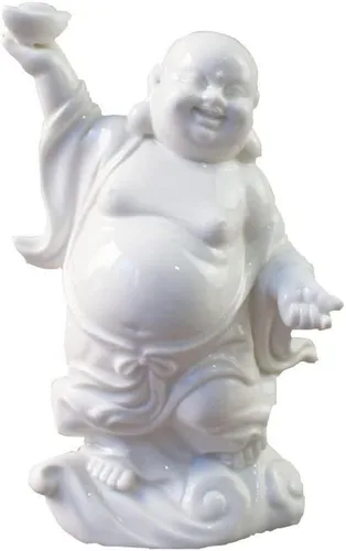 Vista 8 de Estatua de Buda Maitreya que ríe Zen Esculturas Ornamento Feliz Budismo de la Suerte Estatua de Sala de estar Oficina Estatua de Estatua de Estatua