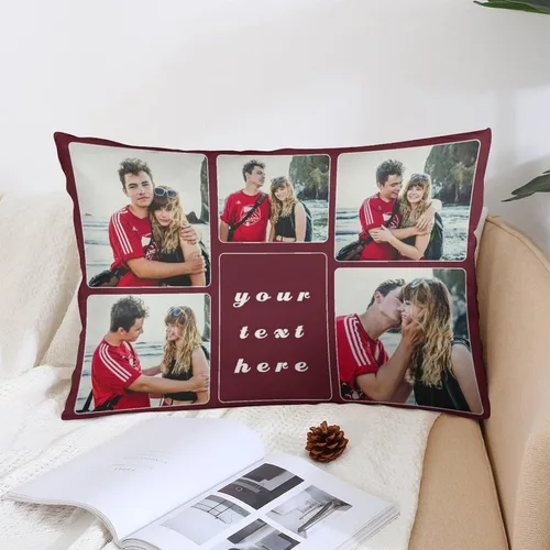 Vista 4 de Funda de almohada personalizada para fotos, regalos personalizados para fanáticos de los deportes para hombres, novios, fundas de cojín