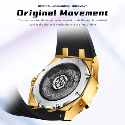 Vista 7 de Diamond Skeleton Mens Watches Automatic Mechanical Luxury Watch Sapphire Crystal Waterproof Luminous Wristwatch Silicone Band