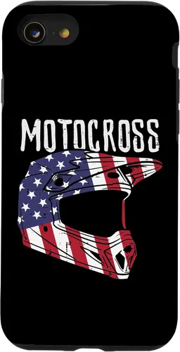 Vista 13 de Casco de motocross para iPhone 15 con bandera de Estados Unidos para motocross, patriótico, motociclista, para hombres y niños