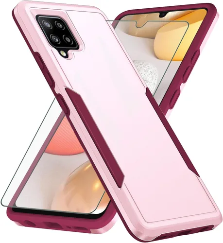 Vista 6 de Asuwish Funda protectora para Samsung Galaxy A42 5G con protector de pantalla de vidrio templado y delgada híbrida de cuerpo completo, accesorios