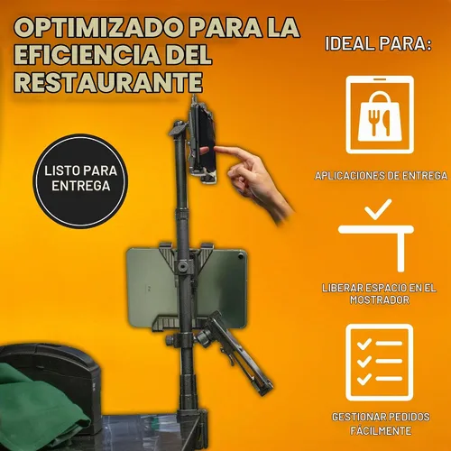 Vista 3 de iBOLT TabDock Tower Triple Tablet Clamp Mount 7-10" para POS y aplicaciones de entrega