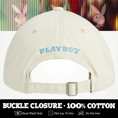 Vista 5 de Concept One Playboy - Gorra de béisbol ajustable de sarga de algodón con ala curvada