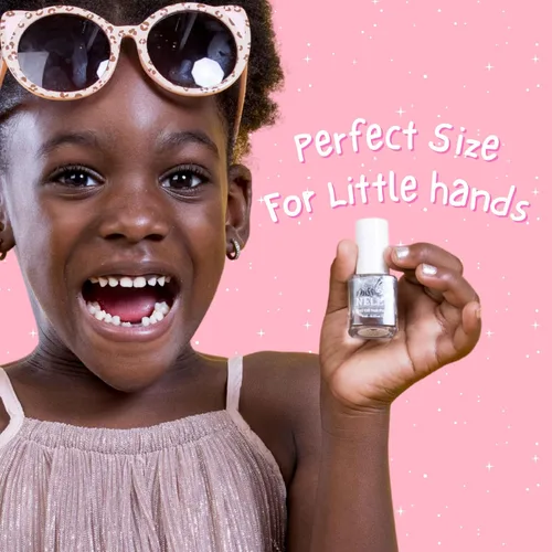 Vista 2 de Miss Nella Shooting Star - Esmalte de uñas seguro especial plateado brillante para niños, fórmula no tóxica y sin olor para niños y niños pequeños