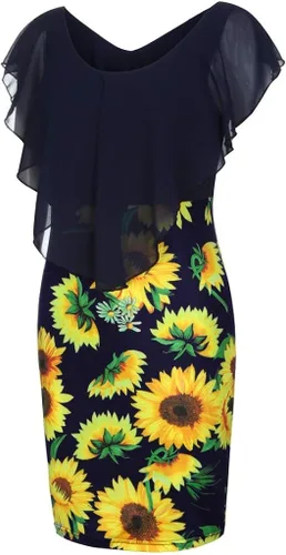 Vista 3 de LISTHA Vestido de moda para mujer sexy sin mangas estampado de girasol