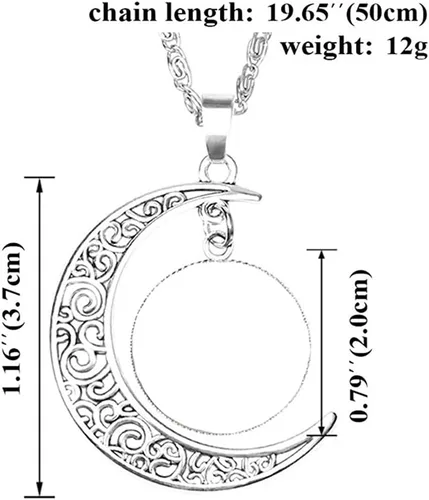 Vista 2 de Aquasuki Colgante de luna Genshin Impact Glass Dome Crescent para niños, hombres, niñas y mujeres, Metal, Aleación.
