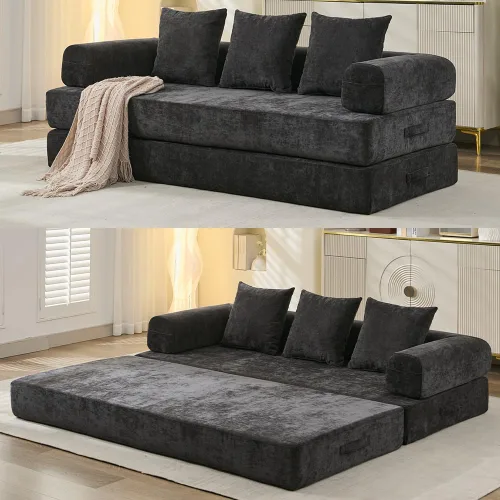 Vista 17 de WILLIAMSPACE Sofá modular para sala de estar, moderno sofá modular tapizado en forma de L de 4 plazas con puertos de carga USB y reposabrazos