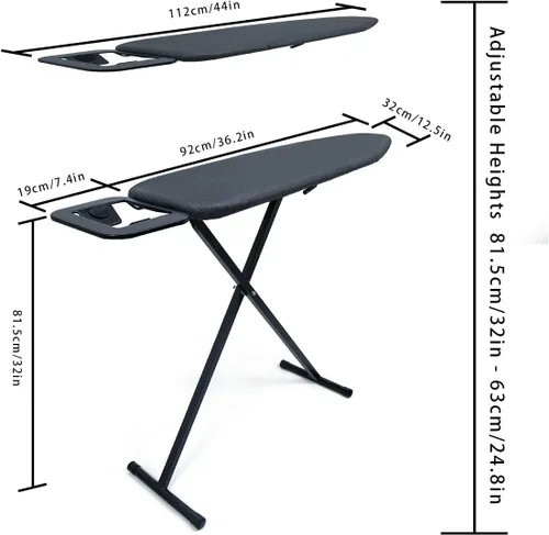 Vista 2 de Duwee - Tabla de planchar de 12 x 36 pulgadas con cubierta resistente al calor y almohadilla de fieltro gruesa Tabla de planchar compacta plegable