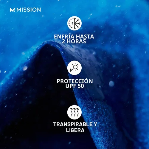 Vista 3 de MISSION Toalla refrescante original, microfibra suave y duradera, enfría hasta 2 horas, protección solar UPF 50, lavable a máquina Jaspe