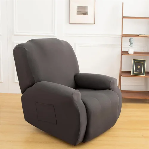 Vista 9 de LazyBoy - Funda para sillón reclinable, color liso, 4 piezas, fundas protectoras de muebles para sillón reclinable con bolsillo, funda para sofá