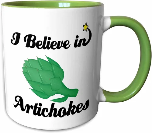 Vista 7 de 3dRose I Believe in Artichokes - Taza de dos tonos, 11 onzas, negro/blanco 2-Negro/Blanco