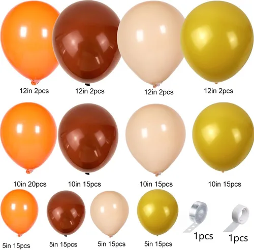 Vista 2 de Kit de guirnalda de arco de globos de otoño para decoraciones de Acción de Gracias, 143 piezas de decoraciones de fiesta de Acción de Gracias