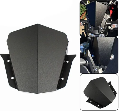 Vista 4 de Parabrisas de motocicleta FZ09 MT09 FZ-09 Parabrisas de motocicleta motocicleta parabrisas aluminio negro compatible con Yamaha MT-09 FZ 09 MT 09