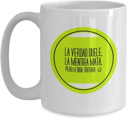 Vista 4 de Taza Cafe Verdad Vaso, taza de café divertidas, tazas personalizadas, taza de café inspiradoras, taza con mensajes positivos., 11onza, Blanco