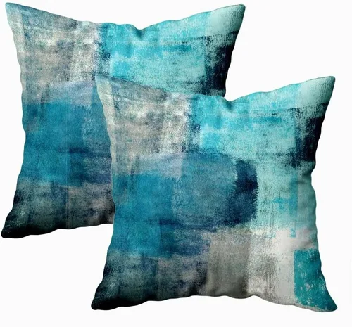 Vista 24 de Fundas de almohada decorativas de 16 x 16 pulgadas, patrón blanco y negro de tablero de ajedrez para sofá, fundas de cojín de granja para decoración