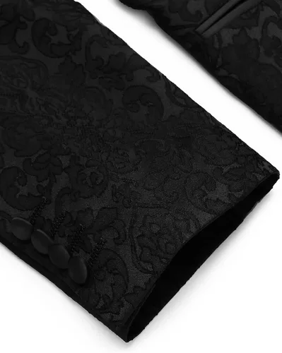 Vista 5 de COOFANDY Chaqueta de traje de esmoquin floral para hombre, chaqueta de cena ajustada, para fiesta, graduación, boda, blazer