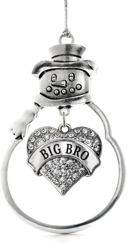 Vista 134 de Inspired Silver - Big Sis - Adorno de Navidad plateado - Adorno de árbol de Navidad con dije de corazón con circonita cúbica - Decoración colgante