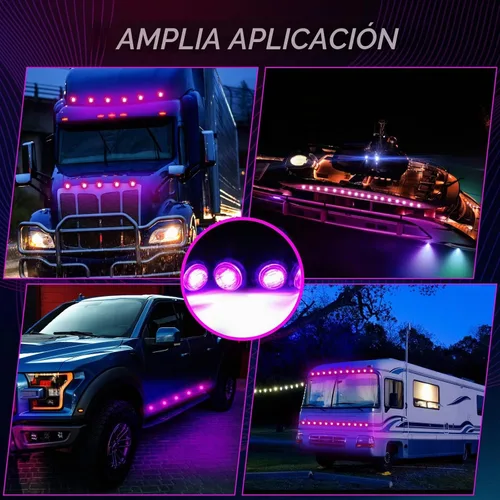 Vista 7 de 50 luces LED redondas de 3/4 para remolque, luces LED delanteras y traseras de 12 V, luces de remolque impermeables para camión, automóvil, autobús
