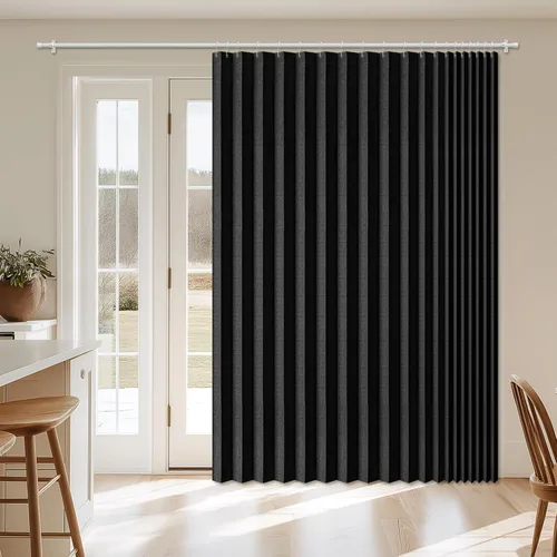 Vista 72 de AJAZZ Cortina de puerta magnética 100% opaca de acordeón para armario, cortina invisible para puerta interior de dormitorio, sala de estar, pasillo