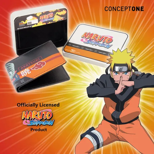 Vista 7 de Concept One Naruto - Billetera plegable, delgada con lata decorativa para hombres y mujeres, multicolor, Multi, Naruto - Billetera plegable, delgada