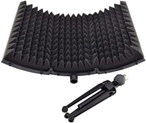 Vista 5 de Pyle PSMRS08 - Pantalla de aislamiento compacto para micrófono, reflector de gomaespuma con amortiguación de sonido de micrófono de estudio.