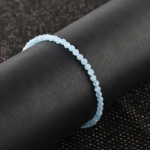 Vista 18 de InfinityGemsArt Natural Stone Beads Dainty Bracelet Jewelry for Women, Crystals and Gemstones Birthstone 925 Sterling Silver Chain 8 inch Gifts For