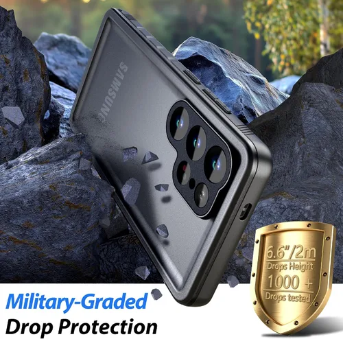 Vista 3 de SPORTLINK - Funda impermeable para Samsung Galaxy S25 Ultra, protector de pantalla integrado a prueba de golpes y polvo, cubierta protectora
