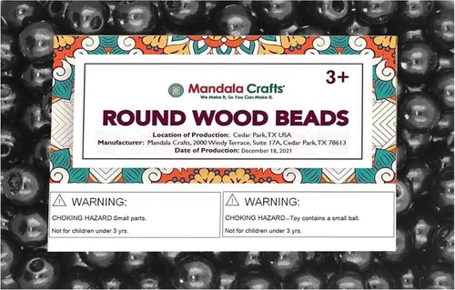 Vista 77 de Mandala Crafts - 2000 cuentas de madera redondas pequeñas de 6 mm para manualidades, suministros de macramé - cuentas de madera natural negra sin