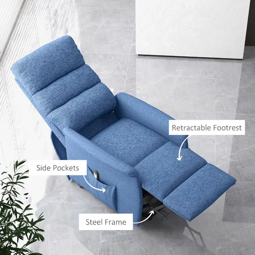 Vista 6 de HOMCOM Silla reclinable con elevación eléctrica para adultos mayores, fácil de montar, silla reclinable de tela para adultos, sofá reclinable