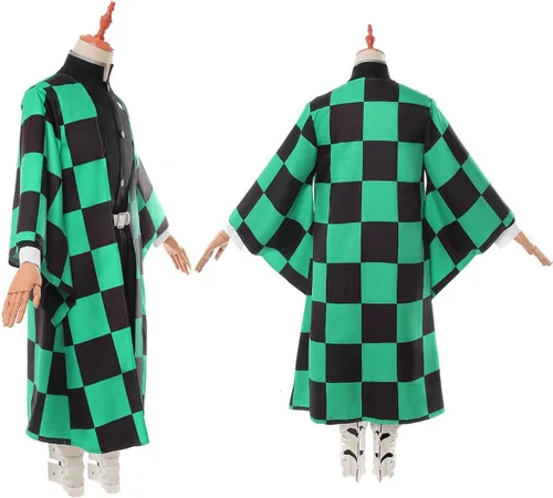 Vista 7 de Nuoqi Zentisu Tanjiro Cosplay - Disfraz de Giyuu Tomioka para adultos, disfraz de anime Shinobu para Halloween