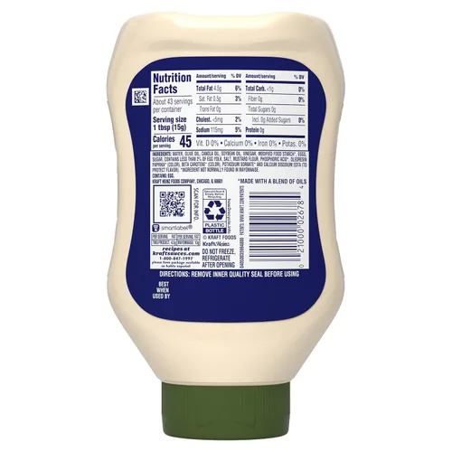Vista 9 de Kraft Mayonnaise, Mayo with Olive Oi, 22 fl oz Bottle