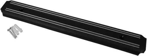 Vista 3 de Home Basics Portacuchillos magnético de acero inoxidable, negro (1)