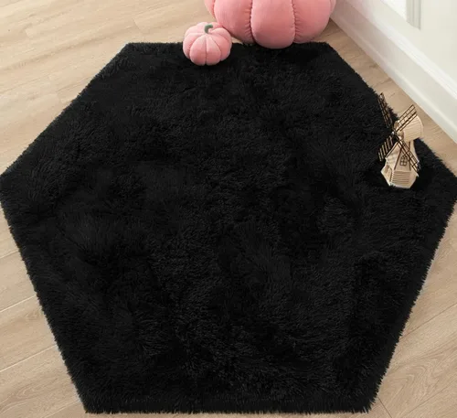 Vista 20 de Alfombra Redonda para Dormitorio, Alfombras de Área Circulares Suaves y Esponjosas de 4x4 pies para Cuarto de Niños y Niñas, Habitación Infantil
