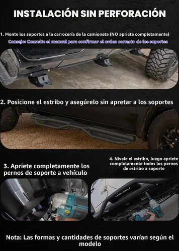 Vista 4 de OEDRO Estribos compatibles con Chevy Silverado/GMC Sierra 1500 19-26