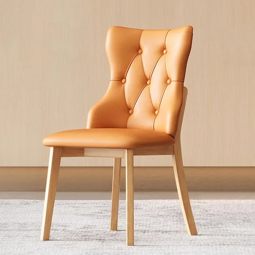 Vista 14 de Upholstered Dining Chairs with Backrest,Kitchen Chairs Leather,Living Room Chair with Wood Legs for Home, Restaurant, Hotel, Conference Room Grey