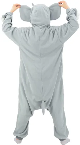 Vista 6 de vavalad Adult Elephant Onesie Costumes One Piece Pajamas Animal Cosplay Homewear Sleepwear for Women Men
